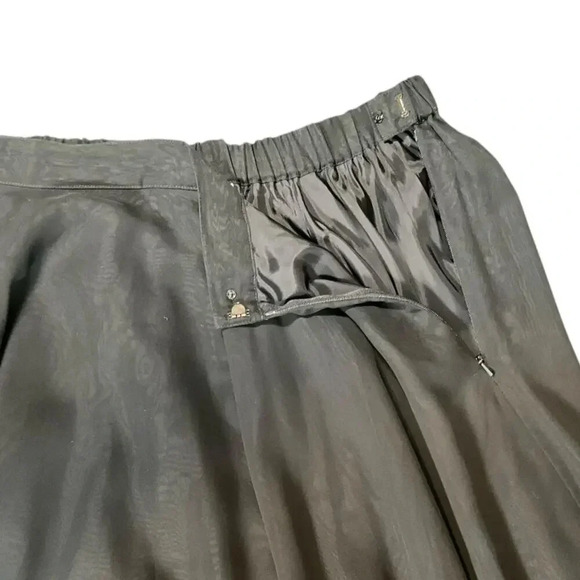 Vintage Maxie Night Line Skirt Black Sheer Satin Lined Soft Elegant Size 10 - Picture 10 of 11